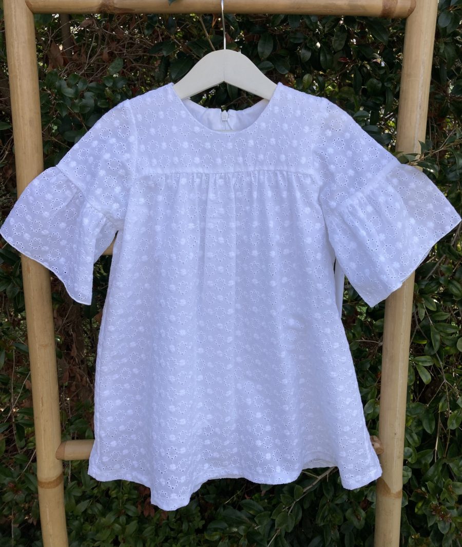 Vestido perforado blanco
