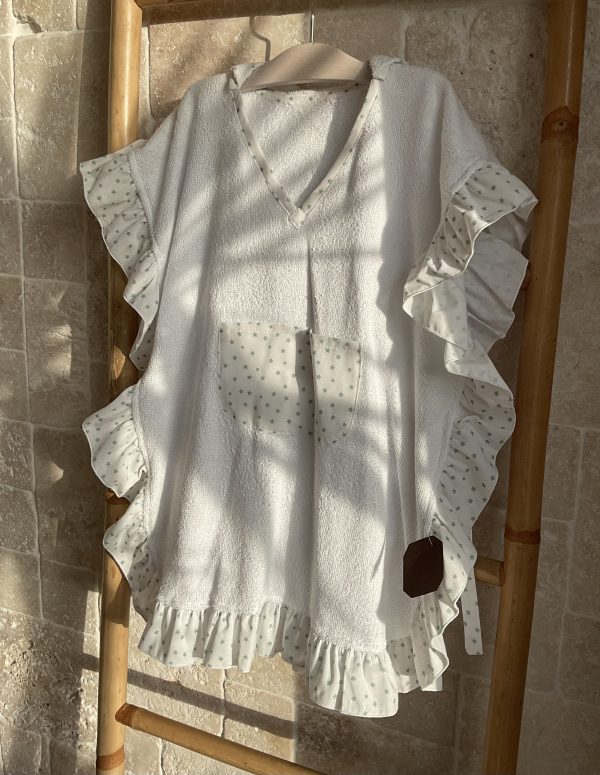 Poncho toalla volante estrellas verdes