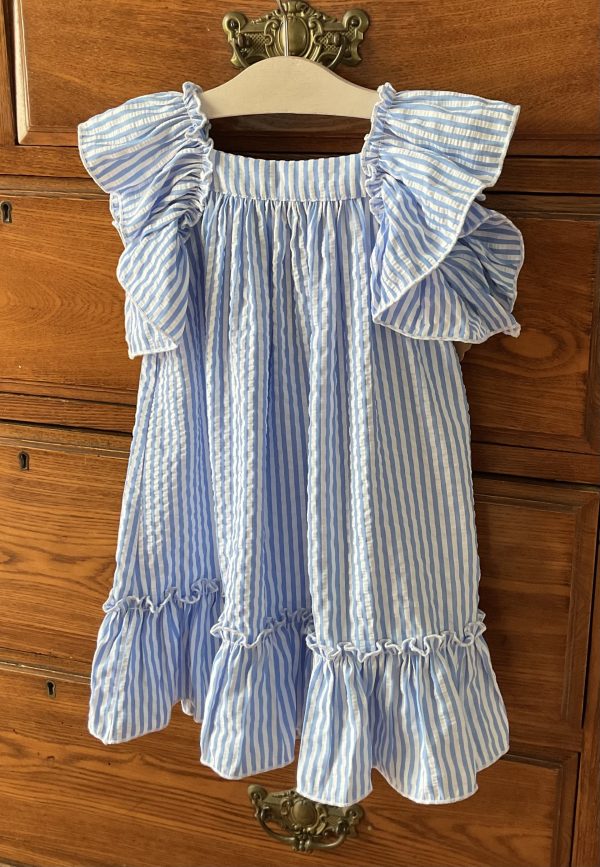 vestido lazo rayas azules