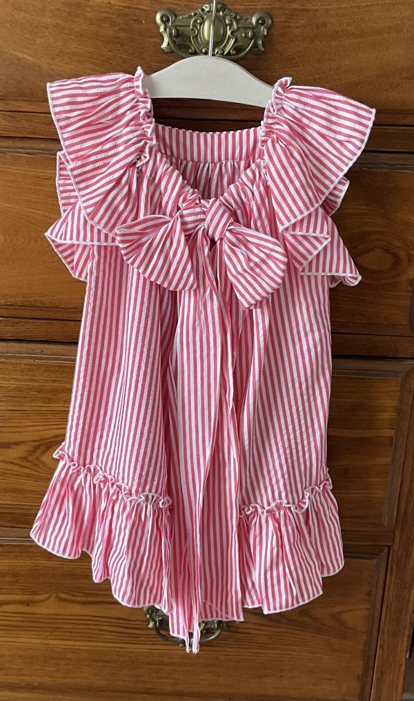 vestido lazo rayas rojas espalda