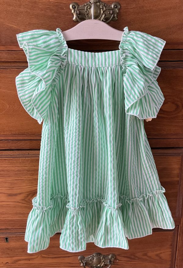 vestido lazo rayas verdes