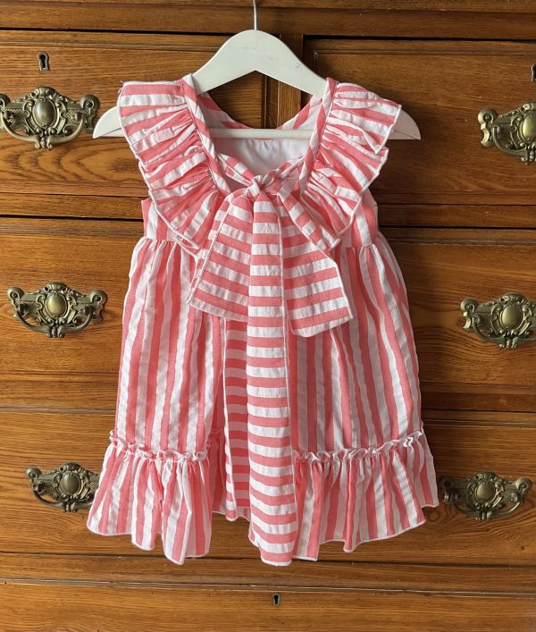 vestido rayas fluor vol espald
